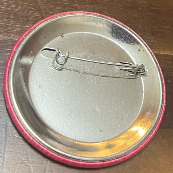 Hot Pink Button Pin - Picture 2 of 2